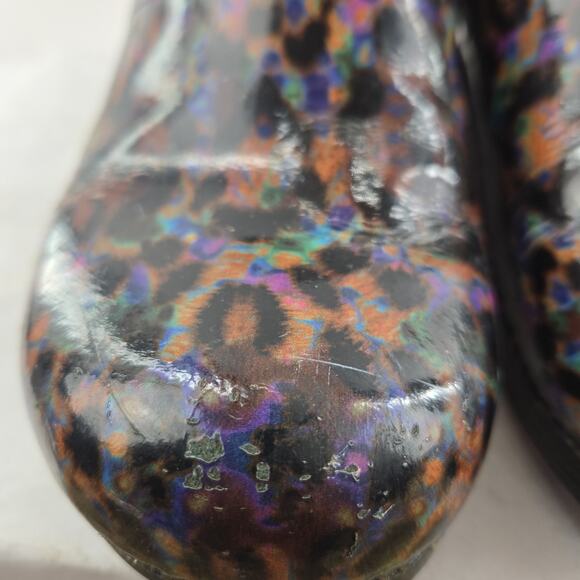 Dansko Clogs Womens 9.5 10 (40) Multi Colored Leopard Comfort Casual Flawed - Picture 8 of 15
